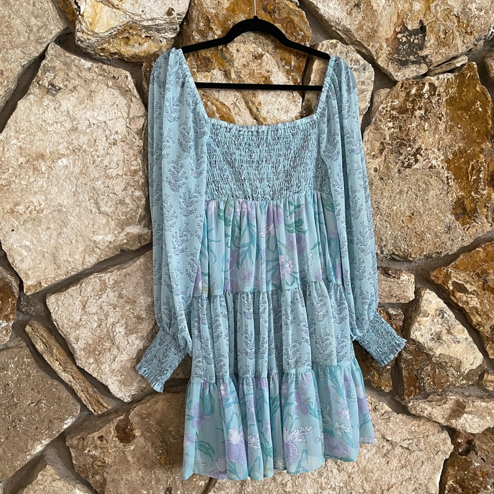 Taylor Blue and Purple Floral Dress